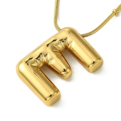 Letter E Ion Plating(IP) Initial Letter 304 Stainless Steel Pendant Necklaces, Real 18K Gold Plated, Letter E, 15.91 inch(40.4cm), pendant: 21x15mm