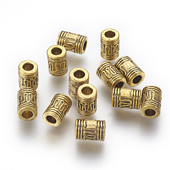 Античное Золото Сплавочные овальные бусины тибетского стиля , античное золото , без свинца и без кадмия, колонка, 10x7 мм, отверстие : 4 мм