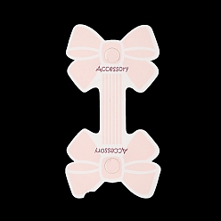 Розовый Сложите картонные бумажные карточки с бантом для демонстрации ювелирных изделий для хранения ожерелья и браслета, туманная роза, 9.6x5.1x0.04 см, отверстие : 8 мм