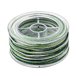 Зеленый 30м сегментно окрашенные хлопковые и металлизированные нитки, круглые, для поделок ремесел, упаковка подарков и изготовление ювелирных изделий, зелёные, 1 мм, около 32.81 ярдов (30 м) / рулон