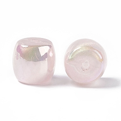 Pink Непрозрачные акриловые бусины, AB цвет, Макарон цвет, баррель, розовые, 15.5x16.5 мм, отверстие : 3 мм
