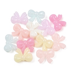 (52) Непрозрачная лаванда Пластиковые бусины, имитация желейных бусин, бантом, разноцветные, 15x20x8 мм, отверстие : 3 мм, 625 шт / 500 г