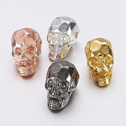 Mixed Color Alloy Beads, Skull, Mixed Color, 12x7x9.5mm, Hole: 1.2mm