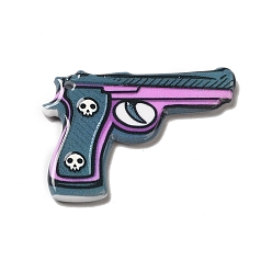 Стально-синий Двухсторонние подвески из акрила с принтом, Хэллоуин тема, стальной синий, 30x42.5x3 мм, отверстие : 1.6 мм