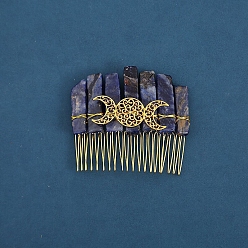 Содалитовое Обручи для волос из натуральных камней, аксессуары для волос для женщин и девочек, луна, 80x80x20 мм