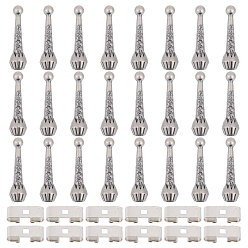 Античный Серебристый & Платиновый Набор для поиска галстуков-боло своими руками, старинное серебро и платина, 19~32.5x7~9x5 мм, отверстие : 3x3 мм