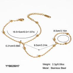 Настоящее золото 18K 304 браслеты-кольца из нержавеющей стали для женщин, реальный 18 k позолоченный, 3-3/8 дюйм (8.5 см) в длину, внутренний диаметр: 6-1/2 дюйм (16.5 см), Кольцо: 80 mm внутреннего диаметра