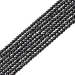 Шпинель 8 нити натуральные черные шпинель бусины нити, граненые, круглые, 2 мм, отверстие : 0.5 мм