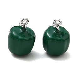 Зеленый 316 хирургические эмалевые подвески из нержавеющей стали, очарование болгарского перца, цвет нержавеющей стали, зелёные, 15.5x10x10.5 мм, отверстие : 1.4 мм