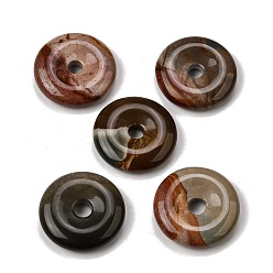 Пикассо Камень Подвески из натуральной яшмы Пикассо/полихромной яшмы, подвески в виде пончиков/пи-дисков, 29.5~30.5x7.5~8 мм, отверстие : 6.3~6.5 мм