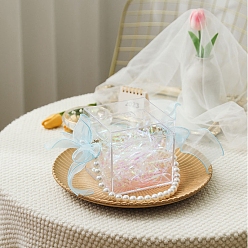 Светло-Голубой Акриловая подарочная упаковочная коробка, прозрачная коробка конфет, Небесно-голубой, 13x12.5x12.5 см