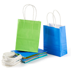 (52) Непрозрачная лаванда 12 шт. 6 Цвета: однотонные пакеты из крафт-бумаги, подарочные пакеты, сумки для покупок, с ручками из бумажного шпагата, прямоугольные, разноцветные, 15x11x6 см, 2 шт / цвет