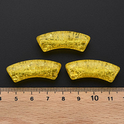 Gold Transparent Crackle Acrylic Beads, Curved Tube, Gold, 35x11.5x13.5mm, Hole: 3.5mm, about 148pcs/500g