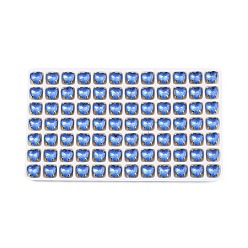 Сапфир Aurora(jm) пришиваем горный хрусталь, граненый стеклянный горный хрусталь, многожильных ссылки, с латунной оправой золотистого цвета, сердце, сапфир, 8x8x5.5 мм, отверстия : 0.9 mm и 1 мм