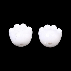 Белый Непрозрачные акриловые бусины, цветок, белые, 12.5x13x11.5 мм, отверстие : 2 мм, Около 480 шт / 500 г