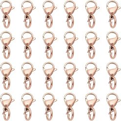 Розовое Золото 304 нержавеющая сталь застежка когтя омара, розовое золото , 15x9.5x4.5 мм, отверстие : 6 мм, 20 шт / коробка