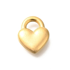 Настоящее золото 18K Ионное покрытие (ip) 304 брелоки из нержавеющей стали, подвеска в виде замка в виде сердца, реальный 18 k позолоченный, 11.5x9.5x3 мм, отверстие : 3.5x2.5 мм