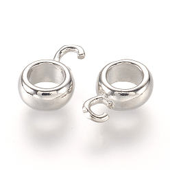 Платина Поручни из латунной трубки, петля под залог, поручни для европейских цепей, рондель, платина, 11.5x8x4 мм, отверстие : 2 мм, внутренний диаметр: 5 мм