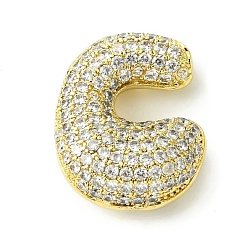 Letter C Стойки обшивки латунь кубического циркония подвески, без кадмия и без свинца, долговечный, алфавит, буква С, 22x18x9 мм, отверстие : 4x2 мм