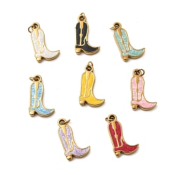 (52) Непрозрачная лаванда 304 нержавеющей стальной эмали подвески, брелоки для ботинок, ионное покрытие (ip), реальный 18 k позолоченный, с целью перехода в кольце, разноцветные, 18x11x2.5 мм, отверстие : 3.2 мм