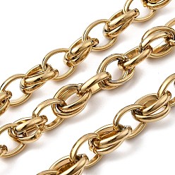 Real 20K Gold Plated 304 цепи овальные из нержавеющей стали, несварные, ионное покрытие (ip), реальный 20 k позолоченный, 10.5x8.5x2 мм
