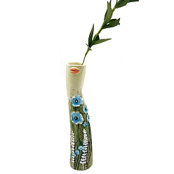 Deep-Sky-blau Harzvasen, Hauptdekorationen, Säule mit Blumen, Deep-Sky-blau, 45x210 mm