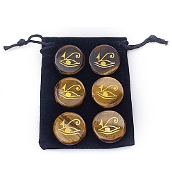 Тигровый глаз Глаз Гора, Египет, стиль Анк, натуральные украшения для тигрового глаза, украшения из энергетического камня рейки, украшение для дома по фэн-шуй, 25 мм