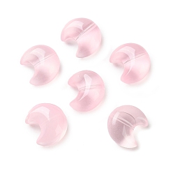 Pink Прозрачные стеклянные бусины для выпечки, луна, розовые, 16x14x9 мм, отверстие : 1.2 мм, Около 476 шт / 1000 г