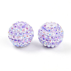 Лиловый Полосатый узор смола ab стразы круглые бусины, шарики из жевательной резинки для самодельных ручек, изготовление ювелирных изделий, сирень, 19.5~20 мм, отверстие : 2.5~3 мм