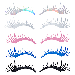 (52) Непрозрачная лаванда 10 пары 5 водонепроницаемые наклейки из ПВХ в форме ресниц, для автомобильного освещения, украшение автомобиля, разноцветные, 111x249x0.1 мм, 2 пар / цвет
