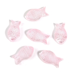 Pink Бусины лэмпворк , рыба, розовые, 15x8 мм, отверстие : 0.7 мм