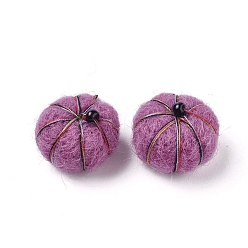 Фиолетовый Украшение из шерстяного фетра, со стеклянными бисеринами, украшение ремесла diy, тыква, фиолетовые, 23~24x13~17 мм