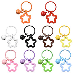 (52) Непрозрачная лаванда 10шт 10 цвета звезда акриловые подвесные украшения, застежки и подвески-колокольчики из сплава, напечатанные распылением, для украшений сумок, разноцветные, 62 мм, 1 шт / цвет