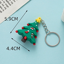 Рождественская елка Пвх пластиковый брелок, Новогодняя тема, рождественская елка, кулон: 5.9x4.4 см