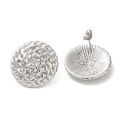 Нержавеющая Сталь Цвет Не тускнеющие 304 серьги-гвоздики из нержавеющей стали, украшения для женщин, круглые, цвет нержавеющей стали, 24.5x25 мм