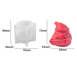 Santa Claus Рождественская тема diy силиконовые формы для свечей, для изготовления свечей, Дед Мороз, 92x84x86 мм