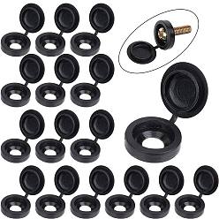 Черный 200шт пластиковая мебель забор заглушка для винтового отверстия, с откидной крышкой, круглые, чёрные, 13.5x5 мм, отверстие : 5.5 мм, внутренний диаметр: 10 мм