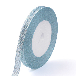 Light Sky Blue Glitter Metallic Ribbon, Sparkle Ribbon, with Silver Metallic Cords, Valentine's Day Gifts Boxes Packages, Light Sky Blue, 1/4 inch(6mm), about 33yards/roll(30.1752m/roll), 10rolls/group