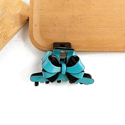 Темно-бирюзовый Заколки для волос с когтями из ацетата целлюлозы (смола), аксессуары для волос для женщин и девочек, бантом, темные бирюзовый, 53x88 мм