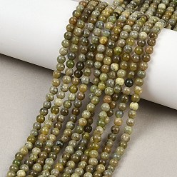 Другие Нефриты Натуральный канадский нефрит бисер пряди, круглые, 4~4.5 мм, отверстие : 0.6~0.7 мм, около 98~107 шт / нитка, 15.55~15.75'' (39.5~40 см)