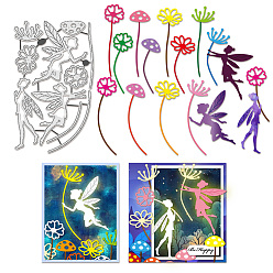 Angel & Fairy Углеродистая сталь разрезает трафареты, для diy scrapbooking, Фотоальбом, декоративная бумага для тиснения, ангел и фея, 169x101x0.8 мм