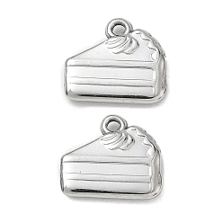Stainless Steel Color 304 Stainless Steel Pendants, Cacke Charms, Stainless Steel Color, 16x17x3mm, Hole: 2mm