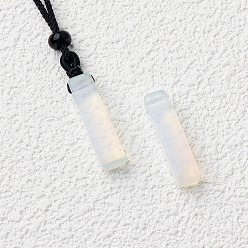 Опал Кулон в форме куба из опалита, ожерелье на черном хлопковом шнурке, 23.62 дюйм (60 см)