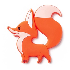 Coral Food Grade Eco-Friendly Silicone Beads, Fox, Coral, 94x91x9mm