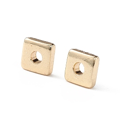 Golden Brass Beads, Long-Lasting Plated, Square, Golden, 3.5x3.5x1mm, Hole: 1mm