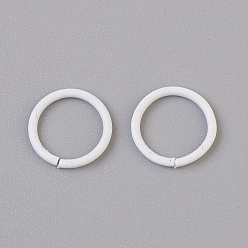 White Iron Jump Rings, Open Jump Rings, White, 18 Gauge, 10x1mm, Inner Diameter: 8mm