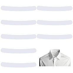 White Plastic Collar Stays for Men's Dress Shirts, White, 217x26x0.7mm, 8pcs