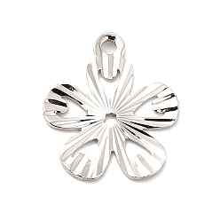 Платина Стойки обшивки латунные подвески, долговечный, цветочный шарм, платина, 16x14x1 мм, отверстие : 1.2 мм