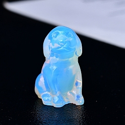 Опал Резные опалитовые украшения в форме собаки, для домашнего офисного стола, 35 мм