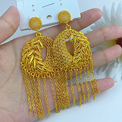 Лист Серьги-гвоздики из сплава латуни и цинка, золотые, лист, 120x40 мм